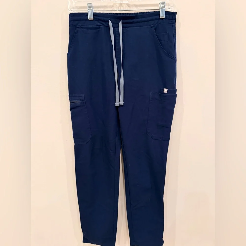 FIGS Yola Scrub Pants XS Navy Straight Leg Cargo Medical‎ EUC